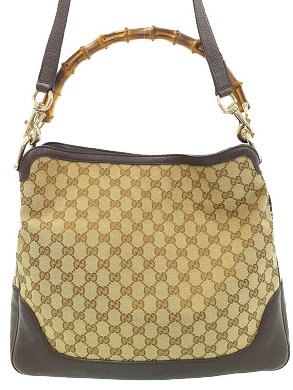 Gucci GG Canvas Diana Bamboo Shoulder Bag monogram canvas bamboo